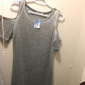 Grey acid wash mini dress.